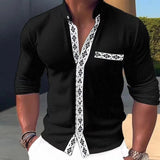 Men's Lapel Basic Simple Printed Short Sleeve