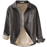 Рубашка из хлопкового вельвета с длинными рукавами, толстая теплая