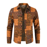 Men's Loose Long Sleeve Notch Lapel Shirt