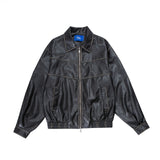 Lapel Motorcycle Pu Coat For Men