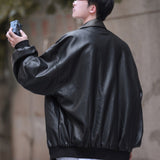 Куртка из искусственной кожи с подкладкой на плечах для подростков больших размеров