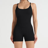 Seamless Sports Jumpsuit With Cross Exposed Back, Quick Drying, Sexy Suspender, Fitness Outerwear, Yoga Suit