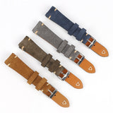 New Small Waist Suede Leather Watch Strap Genuine Leather