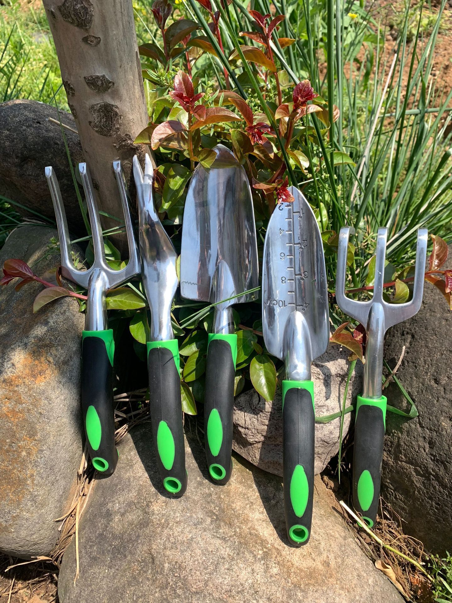 Garden Supplies 9-piece Aluminum Alloy Set, Silicone Two-color Handle Shovel Gardening Tools Garden Supplies 9-piece Aluminum Alloy Set, Silicone Two-color Handle Shovel Gardening Tools