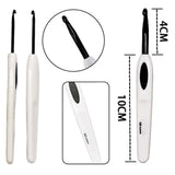 Knitting Tools Sweater Needle ABS White Handle Black Aluminum Crochet Hook