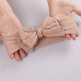 Children's Hair Accessories Jacquard Nylon Hair Band Double-layer Bow