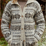 Digital Printing Winter Cardigan Long Sleeve Loose Sweater