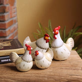 American Country Color Couple Chicken Dolls Ceramic Indoor Cabinet Decoration