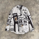 Graffiti Style Digital Printed Shirt Hand Painted Autumn Winter New