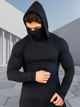 Mens Sports Tight Face Mask Scarf Hat One-Piece Long Sleeve