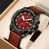 Belt Three Eyes And Six Needles Timing Quartz Wrist British Watch