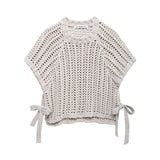 Women's Side Thick Needle Sweater With Trim