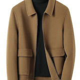 Мужское пальто утолщенное двухстороннее шерстяное повседневное шерстяное пальто с лацканами