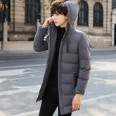 New Season Men's Cotton Lining Jacket Korean Youth Trend Mid-Length Jacket With Lining