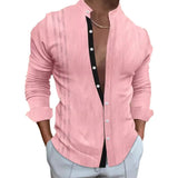 New Men's Casual Cotton Linen Long Sleeve Shirt