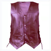 Либоси мардона аз чармии камарбанди V-гардани ягонаи сина