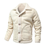 Однотонный меховой повседневный обычный пальто для мужчин