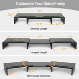 Wooden Dual Screen Computer Monitor Storage Increases Height