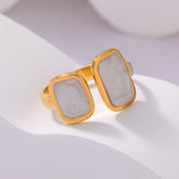 Fashion Simple Style White Dripping Round Ring