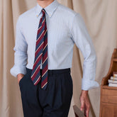 Куртаи пахтагини Slim Fit Куртаи остини дарози рахдори нафаскашии тасодуфии тиҷорӣ