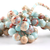 Blue Snakeskin Stone Handmade DIY Round Loose Beading