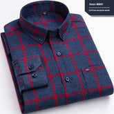 Cotton shirt with long sleeves in a check pattern, business, slim fit