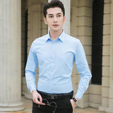 Белая рубашка мужская с длинным рукавом Slim Fit All-match Solid Color