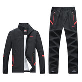 New Spring And Autumn Long-sleeved Casual Sports Suit Men's Middle-aged And Elderly Running Sportswear Dad Outfit