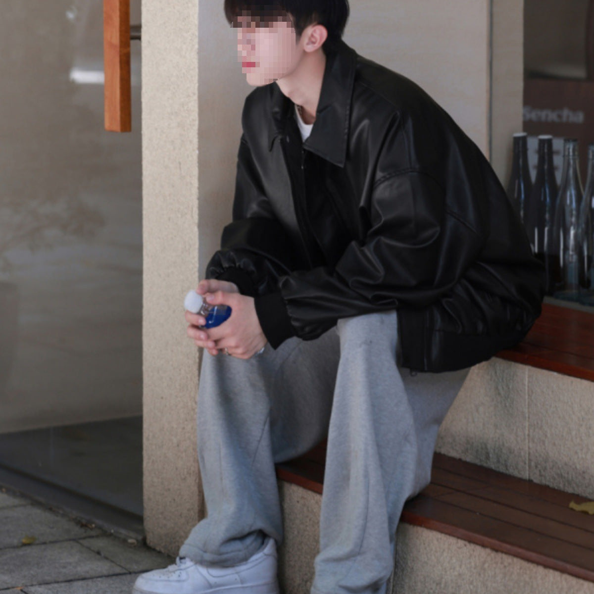 Куртка из искусственной кожи с подкладкой на плечах для подростков больших размеров Куртка из искусственной кожи с подкладкой на плечах для подростков больших размеров