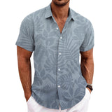 Solid Color Short Sleeve Cardigan Beach Shirt
