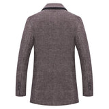 Autumn Winter Men's Wool Coat Fashion Polo Collar Cotton Scarf