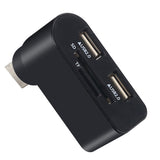 Rotating USB 2.0HUB hub multi-function card reader splitter one drag three port docking station
