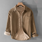 Cotton corduroy shirt with long sleeves, thick and warm