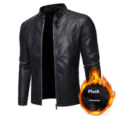 Mens Slim Fit Casual Leather Jacket Motorcycle Jacket