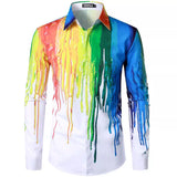 Модная мужская длинная рубашка с принтом 3D-розы