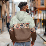 Winter sweatshirt with hood and long sleeves, stand-up collar, zipper