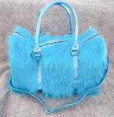 Laser Symphony Faux Fur Plush Oversized Travel Bag Luggage Bag Large Capacity Tote