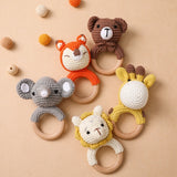 Knitted Animal Rattles Dolls Baby Soothing Toys