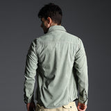 Американская рабочая одежда больших размеров для спорта на открытом воздухе, хлопковая рубашка с длинным рукавом для мужчин