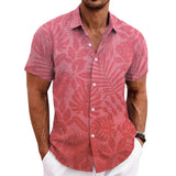 Solid Color Short Sleeve Cardigan Beach Shirt