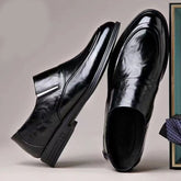 Business Formal Wear Soft Leather Soft Bottom Pointed Wedding Bridegroom Slip-on Suit Shoes