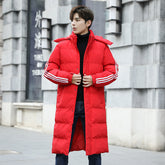 Thick and long above the knee warm cotton coat