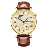 Sun Moon Star Waterproof Watch Two-pin Half Men's Watch