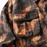 Мужская рабочая куртка с камуфляжным принтом «тай-дай»