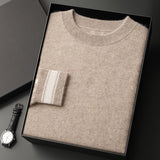 Leisure Sports Cashmere Men's Round Neck Sweater Suit