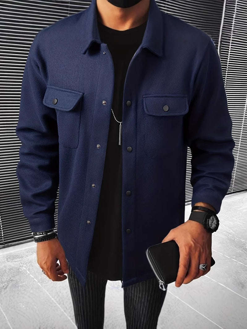 Осенняя клетчатая цифровая печать мужская повседневная рубашка с лацканами куртка пальто Осенняя клетчатая цифровая печать мужская повседневная рубашка с лацканами куртка пальто