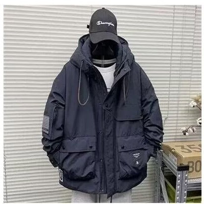 Men's Workwear Multi-pocket Loose Reversing Cotton Jacket Outdoor Hooded Warm Men's Workwear Multi-pocket Loose Reversing Cotton Jacket Outdoor Hooded Warm