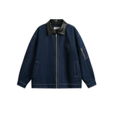 Jacket-coat made of denim intensive wash in the main color