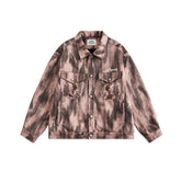 Denim Jacket With Graffiti On The Back Retro Fashion Neutral Casual Jacket