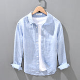 Linen breathable shirt plain loose men's